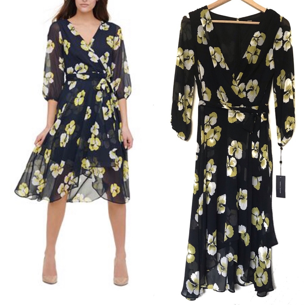 TOMMY HILFIGER Floral-print Chiffon Midi Dress 6